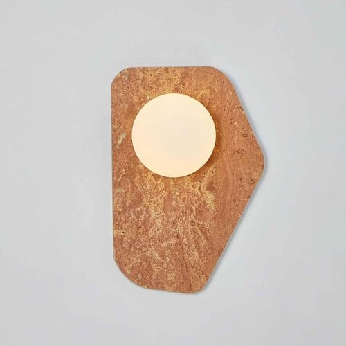 ZUOZUIYQ Lampada da parete minimalista da comodino, applique da parete in pietra irregolare nordica, lampade da parete con paralume in vetro globo per camera da letto, soggiorno, corridoio (Arancione)