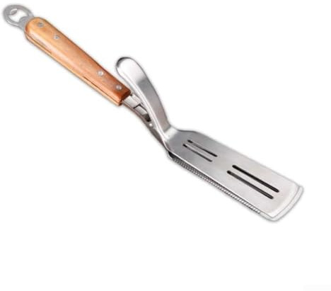 Pinze per griglia 2 in 1 in acciaio inox e paletta con apribottiglie integrato, adatte per grigliare carne e verdure