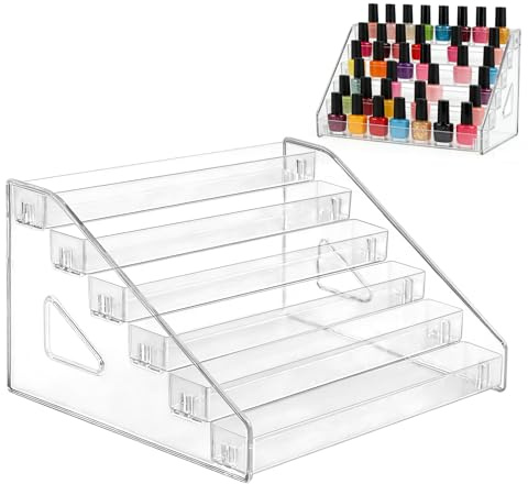 DRERIO Nagellack Aufbewahrung 6 Schichten Sammelkarten Displayhalter | Acryl Nagellackregal Nail Polish Organizer, Transparent ätherische Öle Halter Make-up-Organisator für Photocard Trading Card