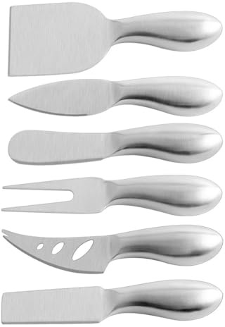 SHINEOFI Set 6 Pezzi Taglia Formaggio in Acciaio Inox Resistente All’usura Coltelli per Burro Panna e Formaggi, Utensili da Cucina Professionali per Ristoranti e Uso Domestico