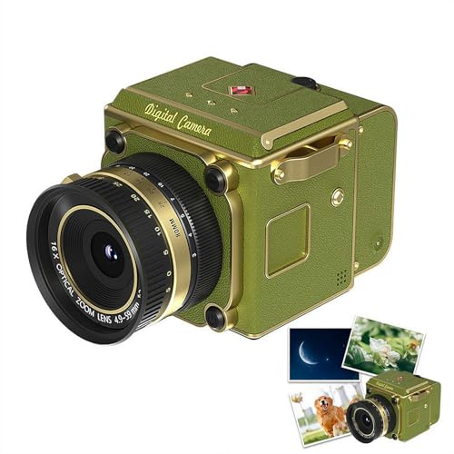 Retro Digital Camera, Portable Mini CCD Camera with 4K Recording, 64MP, 16x Zoom, 2-Inch Screen, OTG Transmission for Home/Office/Travel/Daily