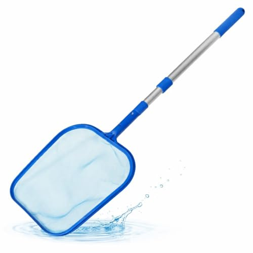 TK Gruppe Timo Klingler Retino per piscina con asta telescopica da 105 cm – Retino per laghetto per la pulizia della piscina e del laghetto, ideale per piscina fuori terra, alghe, idromassaggio