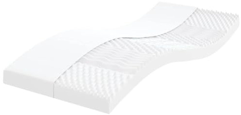 Boltkex Schaumstoffmatratze Weiß 100x210 cm 7-Zonen Kaltschaummatratze Härtegrad 20 ILD Komfortmatratze mit pflegeleichtem Bezug für Erwachsene und Jugendliche erholsamer Schlaf