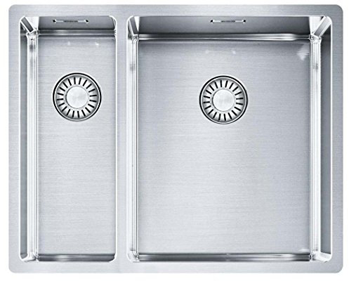 Franke Kitchen Sink Made of Stainless Steel (Silk) with 1 1/2 Bowl Box 260/160-34-16 127.0369.916, Grey