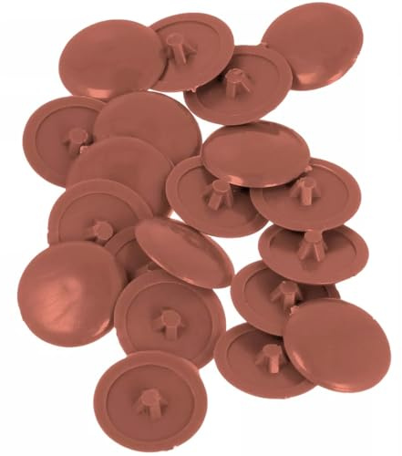 Merriway BH04916 (50 Pcs) Brown Clip-On Screw Covers for Pozi Head - Pack of 50 Pieces