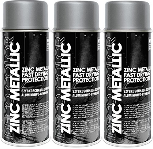 Fahrzeugteile Hoffmann 3 Stück DC ZINC Metallic 400ml Grundierung Zinkspray Rostschutz Korrosionsschutz