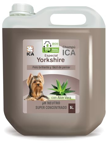 ICA CHPG19 Spezial-Shampoo für Yorkshire mit Aloe Vera, pH-neutral, weiches und seidiges Fell, mit Lavendelduft, 5 l