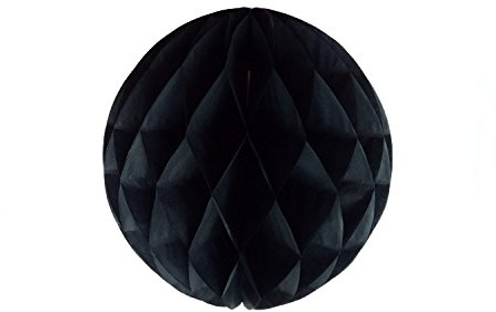 Daily Mall 10Pcs 8 inch Art DIY Tissue Paper Honeycomb Balls Party Partners Design Craft Hanging Pom-Pom Ball Party Wedding Birthday Nursery Decor (Black)