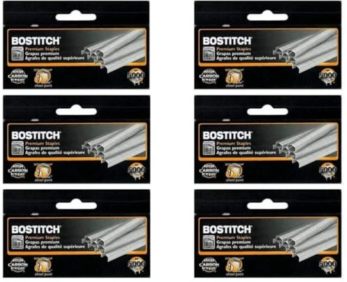 Value Pack of 6 Boxes Stanley Bostitch B8 Powercrown Premium 1/4 Staples (Stcrp21151/4)