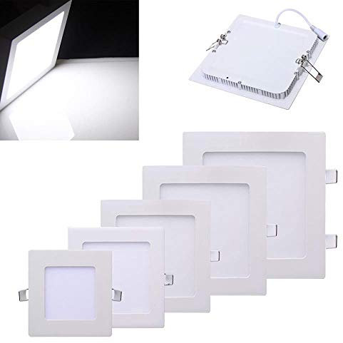 gloriashoponline PANNELLO LED INCASSO SLIM 3W 6W 12W 18W 24W PLAFONIERA LUCE BIANCA (6.0)