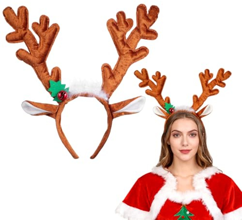 Healifty Rentier-Geweih-Stirnband, Weihnachts-Stirnbänder für Erwachsene und Kinder
