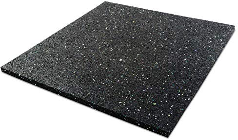 casa pura® Waschmaschinenunterlage mit hoher Vibrations- & Schalldämpfung | 200x125x2cm | aus recyceltem Gummigranulat | schwarz