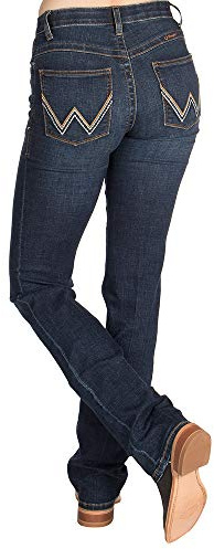 Wrangler - Jean d'équitation - Coloris : blue Willow - Jean bottillon mi-taille - Pour femme - Bleu - 9W x 32L