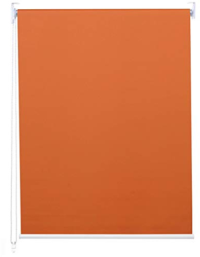 Rollo HWC-D52, Fensterrollo Seitenzugrollo Jalousie, 90x230cm Sonnenschutz Verdunkelung Blickdicht - orange