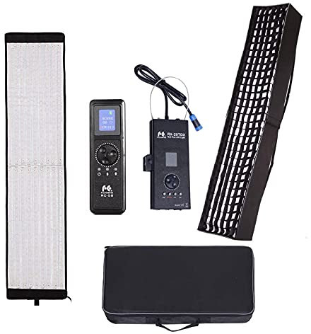 Falcon Eyes RX-29TDX Flexible Led Video Panel Continous Light 100W Bi-color 3000K-5600K Led Photo Lighting DMX 512 +RC-5B Remote Control + Honeycomb Grid Softbox Diffuser