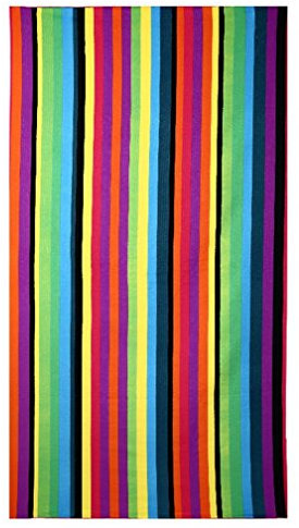 FUZKI Strandtuch Microfaser Handtuch Extra Groß Badetuch 100x180cm für Damen Kinder Dünn Ultraleicht Duschtücher Ideal für Reisen Fitness Yoga Sauna Gestreift Bedruckt