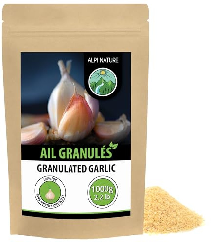 Alpi Nature Vitlök Granulerad 1kg, Torkad och Granulerad Vitlök, Vitlöksgranulat, Vitlök Krydda