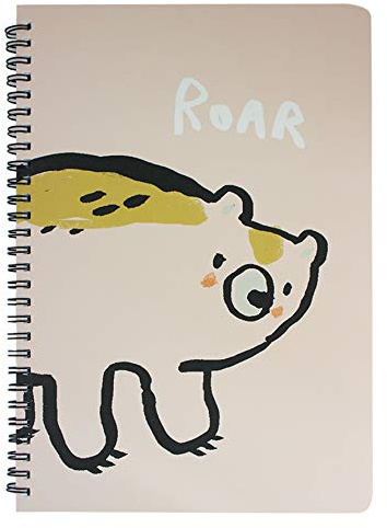 Emartbuy Cartoon Tier Gebundene Ausgabe Spiral Übungsheft Tagebuch Notizbuch Schreibblock Tagebuch Schreiben Gefüttert B5 Größe 80 Blatt (160 Seiten) - Bär, Pfirsich