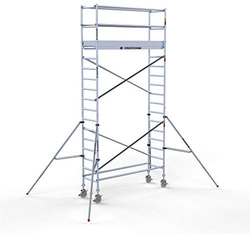 AC Steigtechnik Rollgerüst PRO-S 250 | bis 6 m Arbeitshöhe | erweiterbar | Wandstand | 2,50 m Plattform mit Luke | TÜV/GS | Rollrüstung | Zimmerfahrgerüst | Gerüst | Zimmergerüst