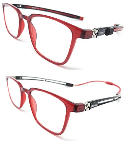 Lesebrille TR90 magnetisch Iman erweiterbar Professional Für herren damen venice (Rot, +2.00)