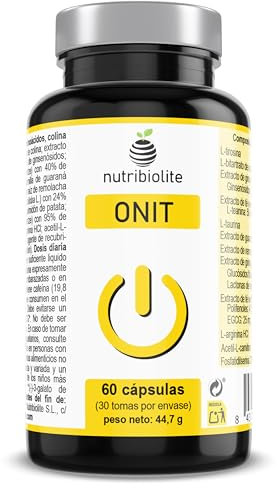 Nootropico Naturale Potente - Memoria, Concentrazione, Agilità Mentale - Ginseng, Ginkgo, Colina, Tirosina, Taurina, Tè verde, Guaranà, ALCAR, Teanina, Arginina, Fosfatidilserina | ONIT Nutribiolite