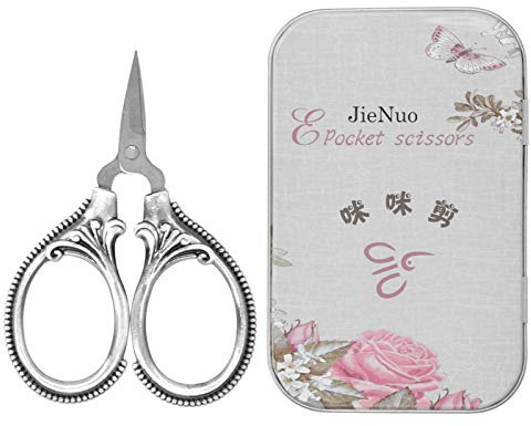 Tijeras pequeñas, juego de tijeras de bordado duraderas Tijeras de estilo europeo para bordar para coser(Silver)