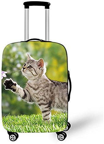 Morbuy Elastisch Kofferhülle Kofferschutzhülle Anti-Kratzer Staubdicht Kofferüberzug Luggage Protector Cover Kofferbezug Reisekofferabdeckung (Süße Katze,L)