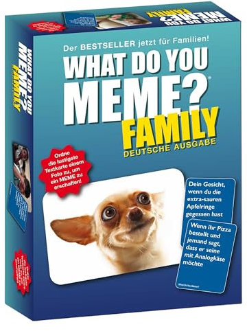 HUCH! | 882592 | What DO You Meme? Family | Deutsche Ausgabe Familienspiel | Partyspiel | für 3 bis 20 Spieler ab 8 Jahren | Mit vielen neuen Memes für noch mehr Spielspaß!