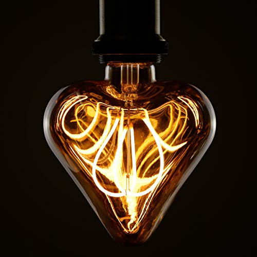 GBLY - LED Vintage Edison Glühbirne 3W Retro Glühlampe E27 Dekorative Herzform Lampe Warmweiß Golden Antike Lampen für Retro Beleuchtung im Haus Café Bar Party Weihnachten, nicht dimmbar vatertag