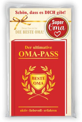 AV Andrea Verlag Der ultimative Oma Pass mit Ansteckbutton Super Oma im Set | Ansteck Button Pin mit Sicherheitsnadel | Geschenk Beste Oma