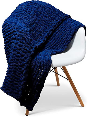 MHUQIA Gestrickte Decke Wohnzimmer Couch 60x80cm, Grobe Strickdecke Wolle Garn Arm Super GroßE Handgewebte Decke, Grobstrick üBerwurf Decke FüR Bett, Sofa, Sessel