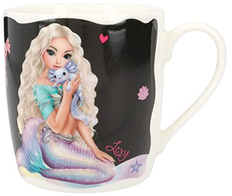 Depesche 12373 TOPModel Mermaid Bianco, con Motivo a Modella, Effetto Termico e Design Marino, Tazza con Manico in Porcellana, capacità Circa 320 ml, Multicolore