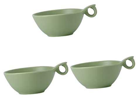 Ceramic Bowl Handles Porcelain Cocoa Deepen Milk for Home Container Cartoon Mugs Gumbo Breakfast Handle Serving Salad Individual Mug Bowl Ceramic Kitchen Soup Multi 2pcs (Colo (Color : As Shownx3pcs