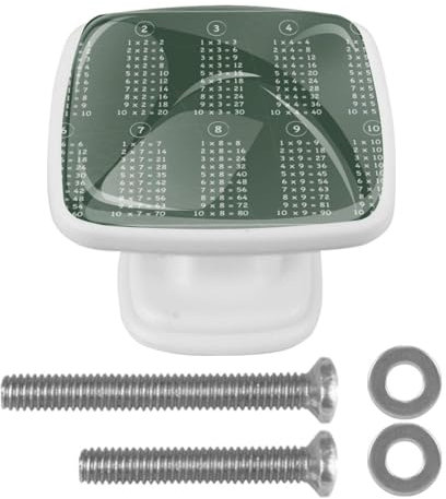suojapuku Pomello quadrato per mobile, confezione da 4,modello matematico,Ferramenta per armadietti da cucina per maniglie per cassettiere e cassettiere