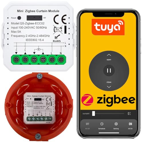 Sone Smart One Rolladenschalter. Jalousien Schalter. Prozentfunktion Zigbee Inteligentur Smart Life/Tuya App kompatibel mit Alexa/Google Home