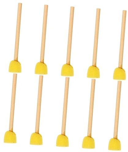 STOBOK 10St Schwammbürste mit Holzgriff Naturschwämme zum Malen Holzgriffe Werkzeug Schaumschwamm gelber Farbstift Rolle einstellen Suite andere Künstlerbedarf