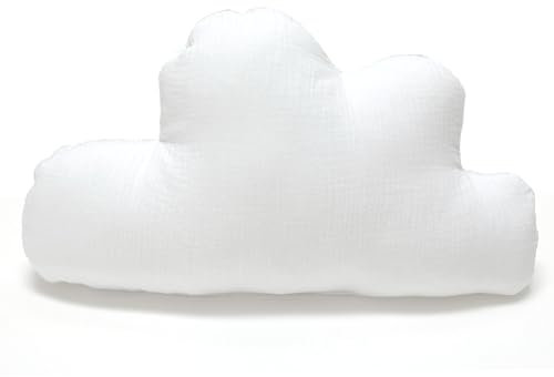 Blausberg Baby – molnkudde personlig, baby gåva med namn och födelsedatum för födseln, dop – muslin vit – alla material Oeko-TEX Standard 100 certifierad