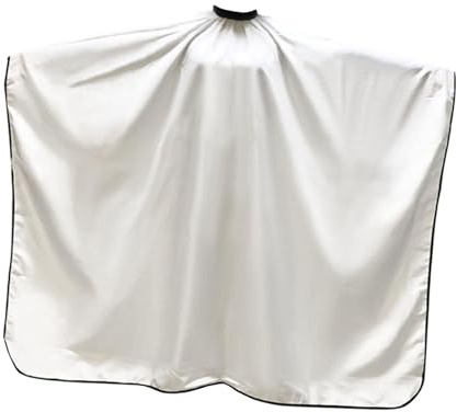 Fonowx Paño para cortar el pelo, capa profesional para peluquería, vestido de peluquero, delantal de peluquería, capas para corte de pelo, blanco