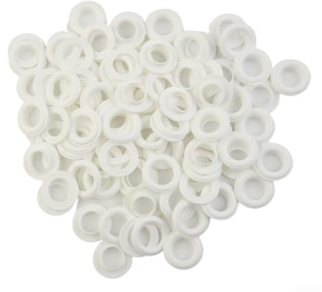 Zoegneer Adjustable Replace Traditional Eyelets Inner 15MM Outer 28MM Resin Eyelet Plastic Hand Press Eyelet Plastic(100pcs white)