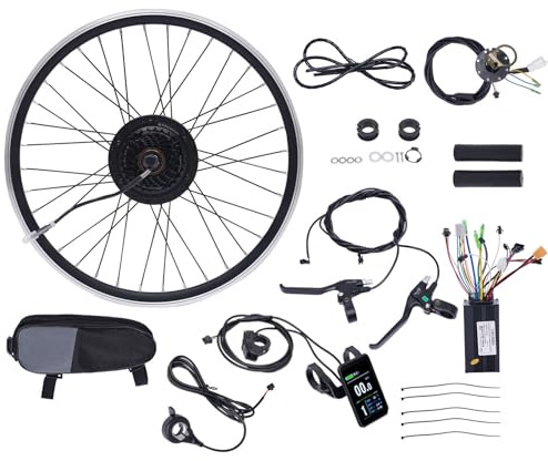 24 Zoll E-Bike Conversion Kit 36V 500W Vorderrad/Hinterrad Elektrofahrräder Umbausatz Bürstenloser Motor 24 Nabe Fahrrad Umbau Motor Kit bis 35km/h (Vorderrad)