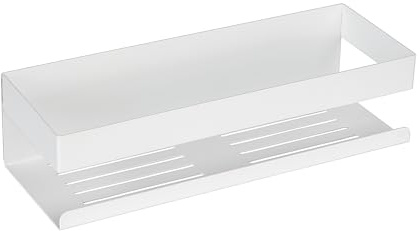 WENKO Turbo-Loc Wandablage Mod. Genova modernes Badregal aus rostfreiem Edelstahl für Dein Badezimmer 30 x 8 x 10,5 cm in stilvollem Weiß matt