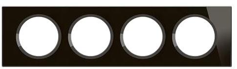 LEGRAND – Placa Céliane – Placa de acabado para enchufes e interruptores Céliane – 4 postes – Cristal ónix negro