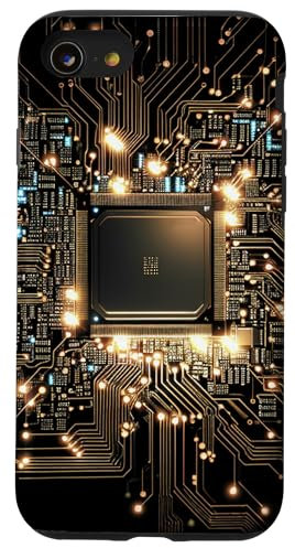 Coque pour iPhone SE (2020) / 7 / 8 Carte mère circuit puce informatique fond informatique