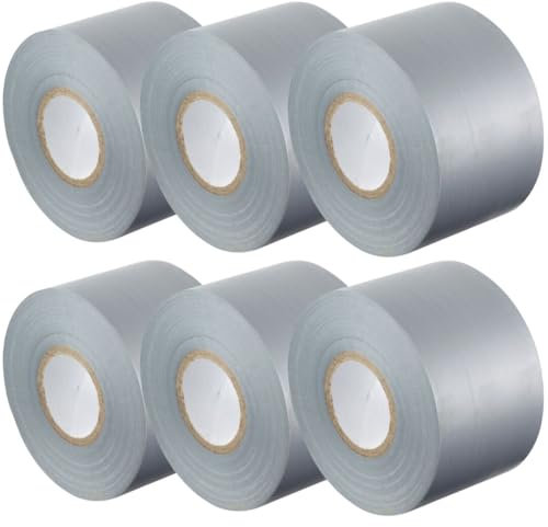 Gocableties Grey Wide Electrical Tape, 50mm x 33m, 2 Strong Self-Adhesive PVC Insulation Tape for Insulating, Repairing and Protecting Electrical Wires, 6 Rolls