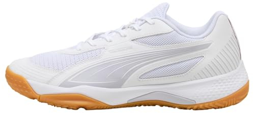 Puma Unisex Solarflash Iii W+Indoor Court Shoe, Puma White Lilac Crush Berry, 42.5 EU