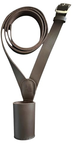 Flag Carrier Pole Holder Cross Belt Brown Leather, Adjustable Army Flag Pole Holder Strap for Military Honour Guard use, Adult Unisex Parade Flag Belt with Silver- Finished Brass Buckle