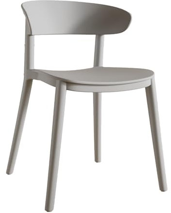 Stapelbare Terrassenstühle aus Kunststoff, für Wohnzimmer, Innen- und Außenbereich, Veranda-Möbel mit Rückenlehne, 40,6 cm, Grau, 4 Stück