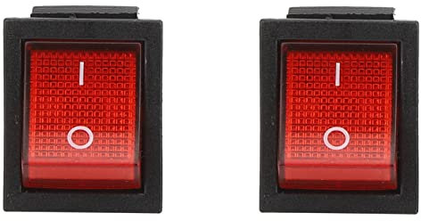 Baxnore Interrupteur à bascule de 5 PCS, interrupteur à bascule à 4 broches avec feu rouge, interrupteur de rocker de résistance à la chaleur pour accessoire industriel 31x25 mm