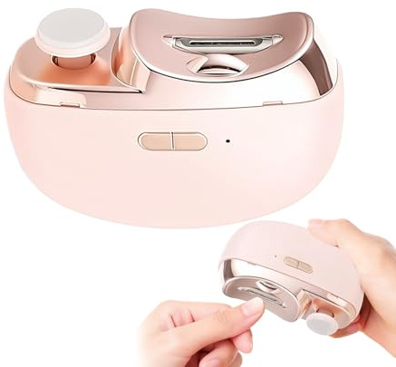 Newest 3 in 1 Electric Nail Clippers, Nail Files, Electric Nail Trimmer, Nail Cutter, USB Rechargeable Automatic Nail Trimmer with Nail File & Polisher, for Adults Baby Kids (Pink)