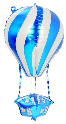 MAGICLULU 4 Stk. Heizballon Heißluftballon Folienballon Heißluftballon-stütze Ballons in Heißluftballonform Reise-party-ballons Aufblasbarer Heißluftballon Aluminiumfolie Blue